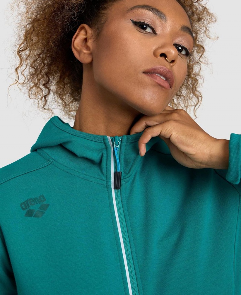 Veste Arena Team Encapuchonné Panel Vert Femme | NMH-49253645