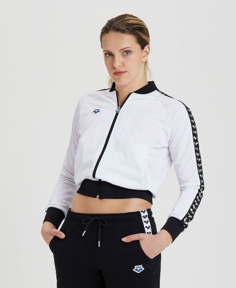 Veste Arena Relax IV Team Full-Zip Blanche Noir Femme | KLZ-39037512