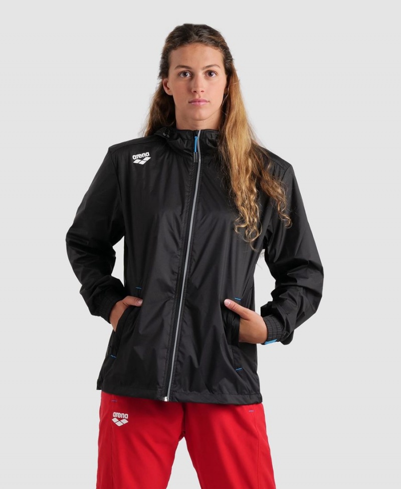 Veste Arena Team Windbreaker Solid Noir Femme | OPE-56858201