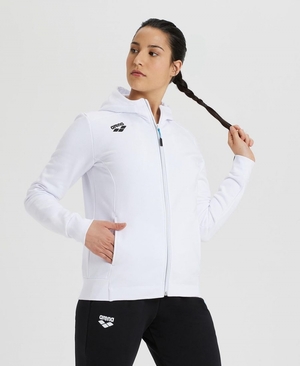 Veste Arena Team Encapuchonné Panel Blanche Femme | OAJ-76437166