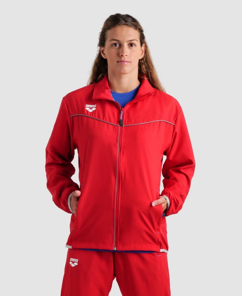 Veste Arena Team Sports Panel Rouge Femme | FFP-21147769