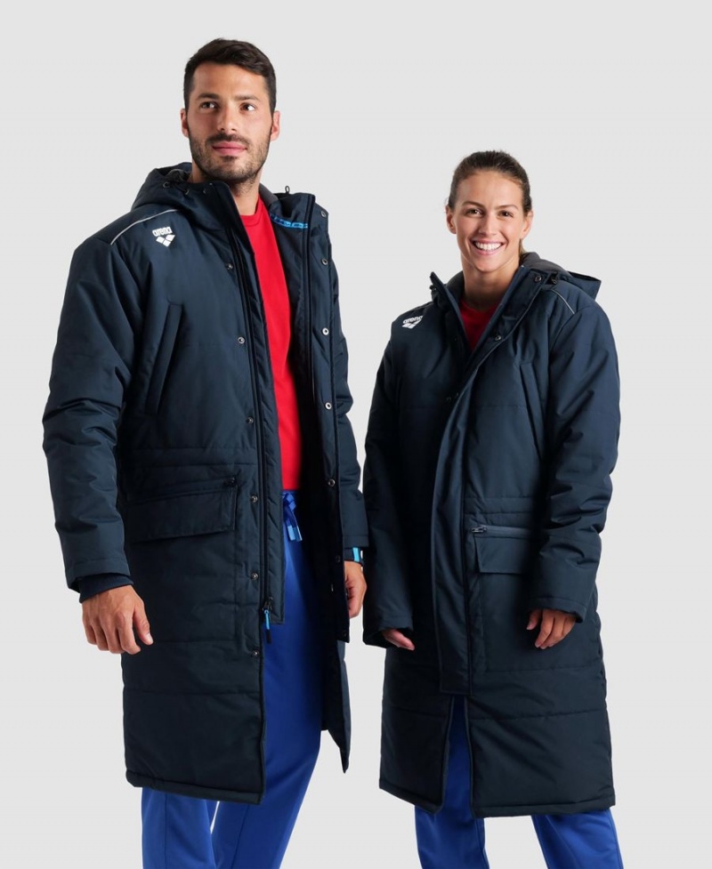 Veste Arena Team Parka Solid Bleu Marine Femme | MUU-82695929