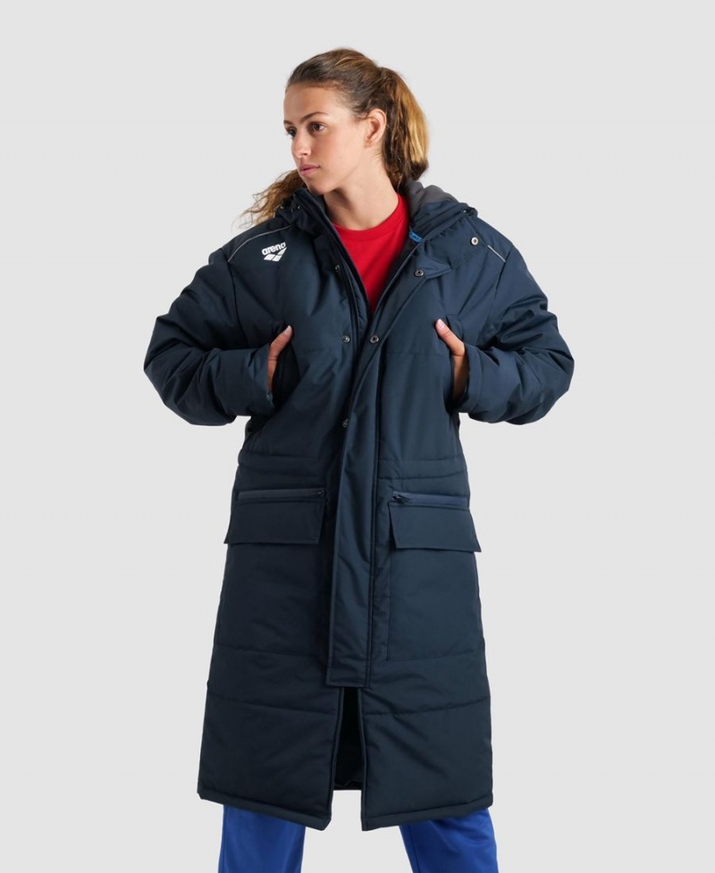 Veste Arena Team Parka Solid Bleu Marine Femme | MUU-82695929