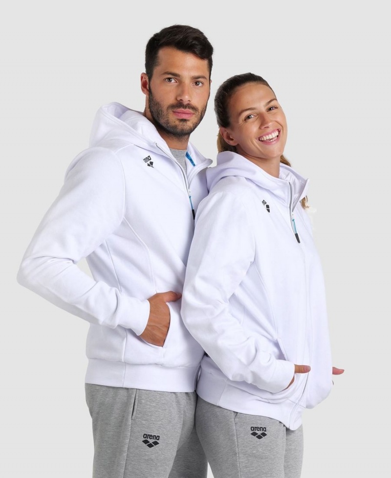 Veste Arena Team Encapuchonné Panel Blanche Femme | WKZ-94984044