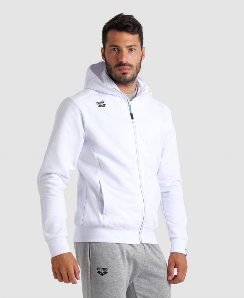 Veste Arena Team Encapuchonné Panel Blanche Femme | WKZ-94984044