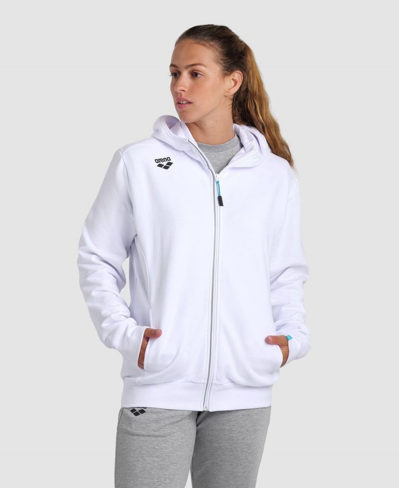 Veste Arena Team Encapuchonné Panel Blanche Femme | WKZ-94984044