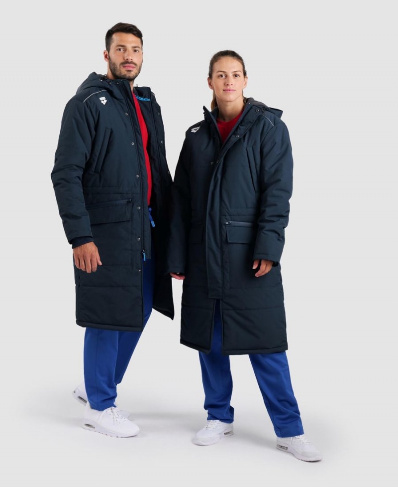 Veste Arena Team Parka Solid Bleu Marine Femme | MUU-82695929