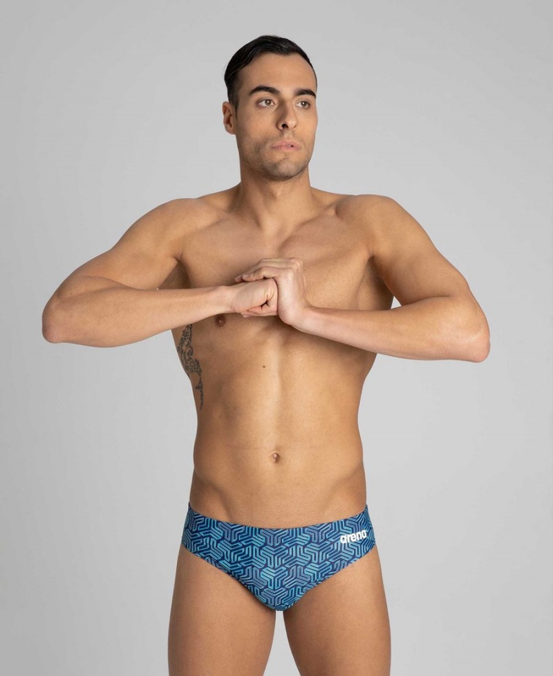 Slip de Bain Arena Kikko Bleu Marine Vert Homme | JYP-41253848