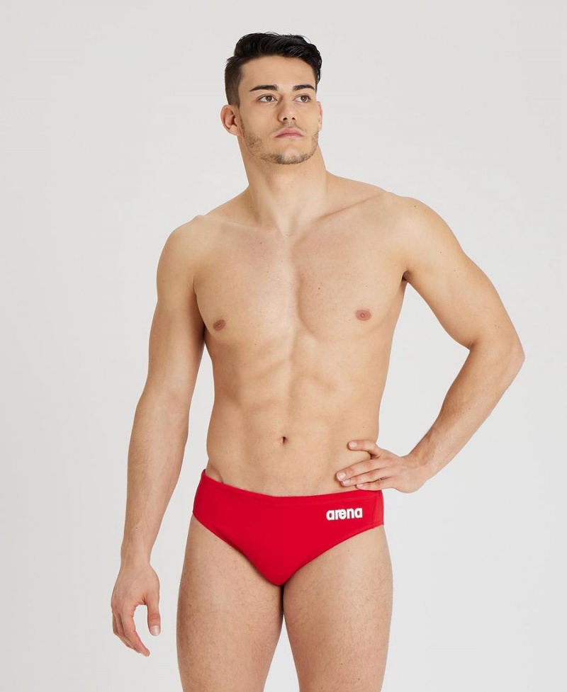 Slip de Bain Arena Team Solid D'eau Polo Rouge Homme | RJI-25833643