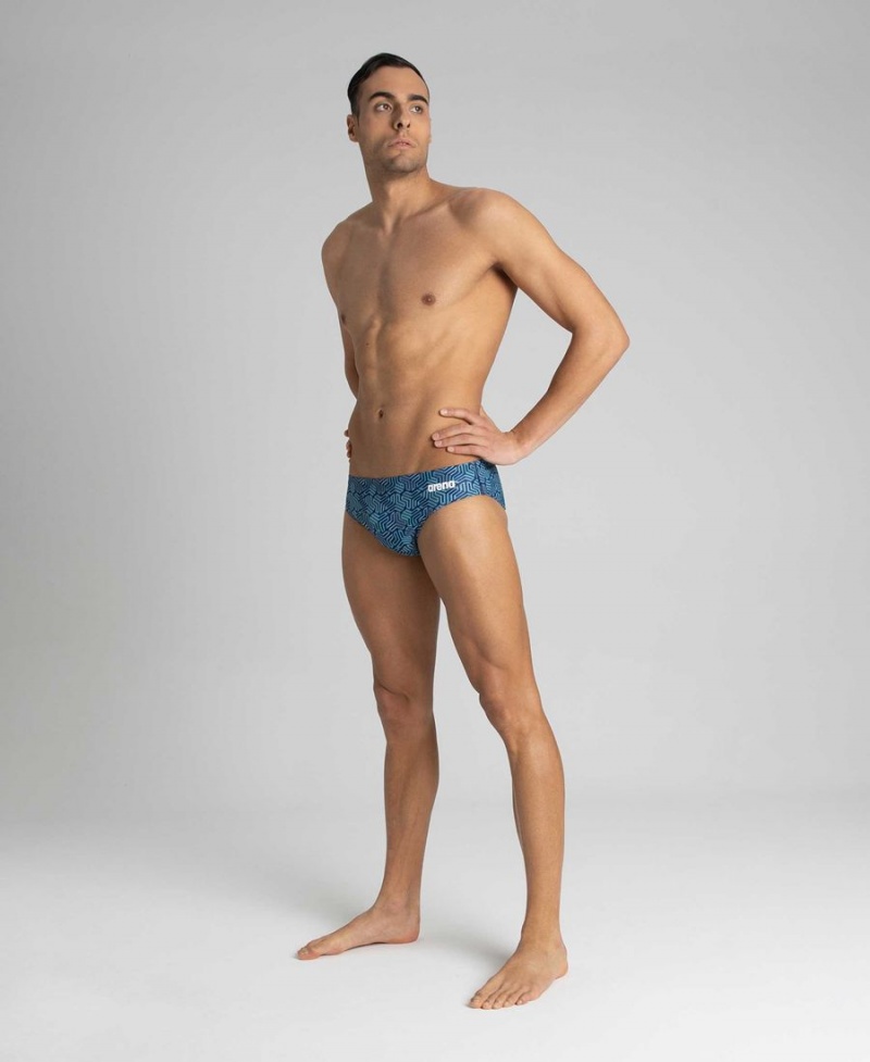 Slip de Bain Arena Kikko Bleu Marine Vert Homme | JYP-41253848