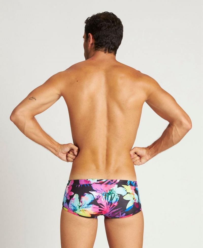 Slip de Bain Arena Tropical Days Reversible Low Taille Noir Blanche Multicolore Homme | NDA-90374576