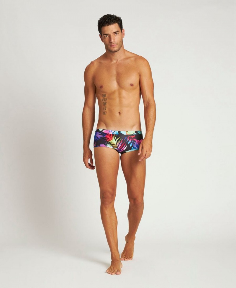 Slip de Bain Arena Tropical Days Reversible Low Taille Noir Blanche Multicolore Homme | NDA-90374576