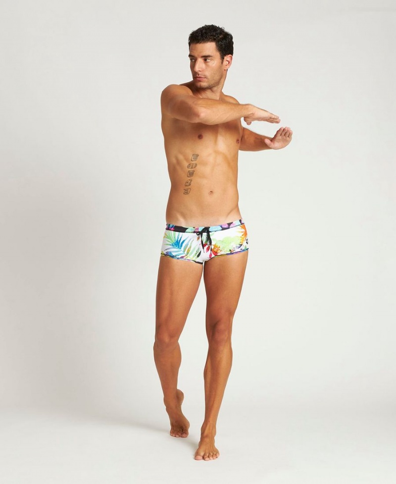 Slip de Bain Arena Tropical Days Reversible Low Taille Noir Blanche Multicolore Homme | NDA-90374576