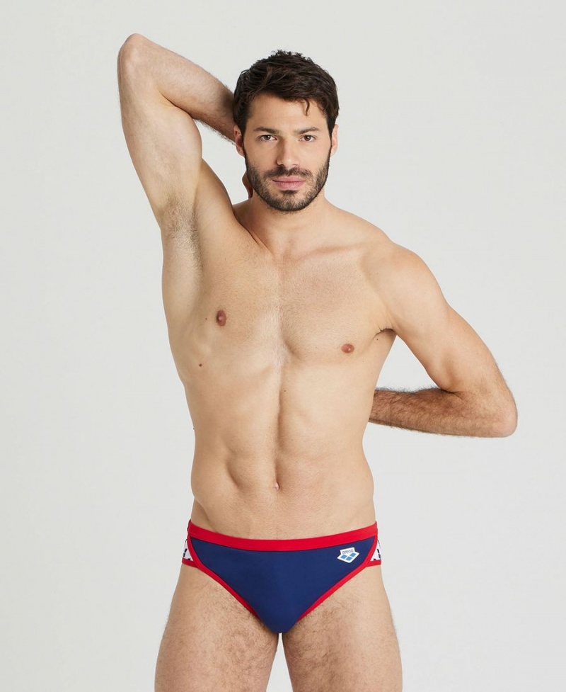 Slip de Bain Arena Icons Bleu Marine Rouge Homme | SBO-57600543