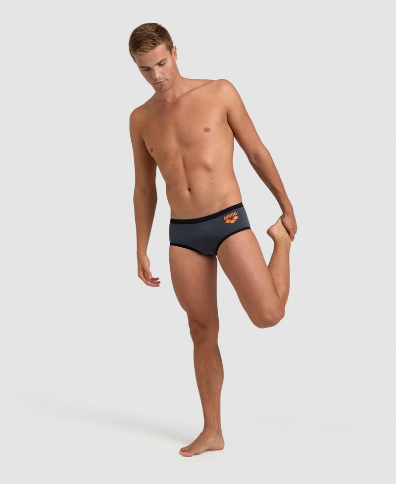 Slip de Bain Arena One Big Logo Grise Noir Homme | ROR-30695575