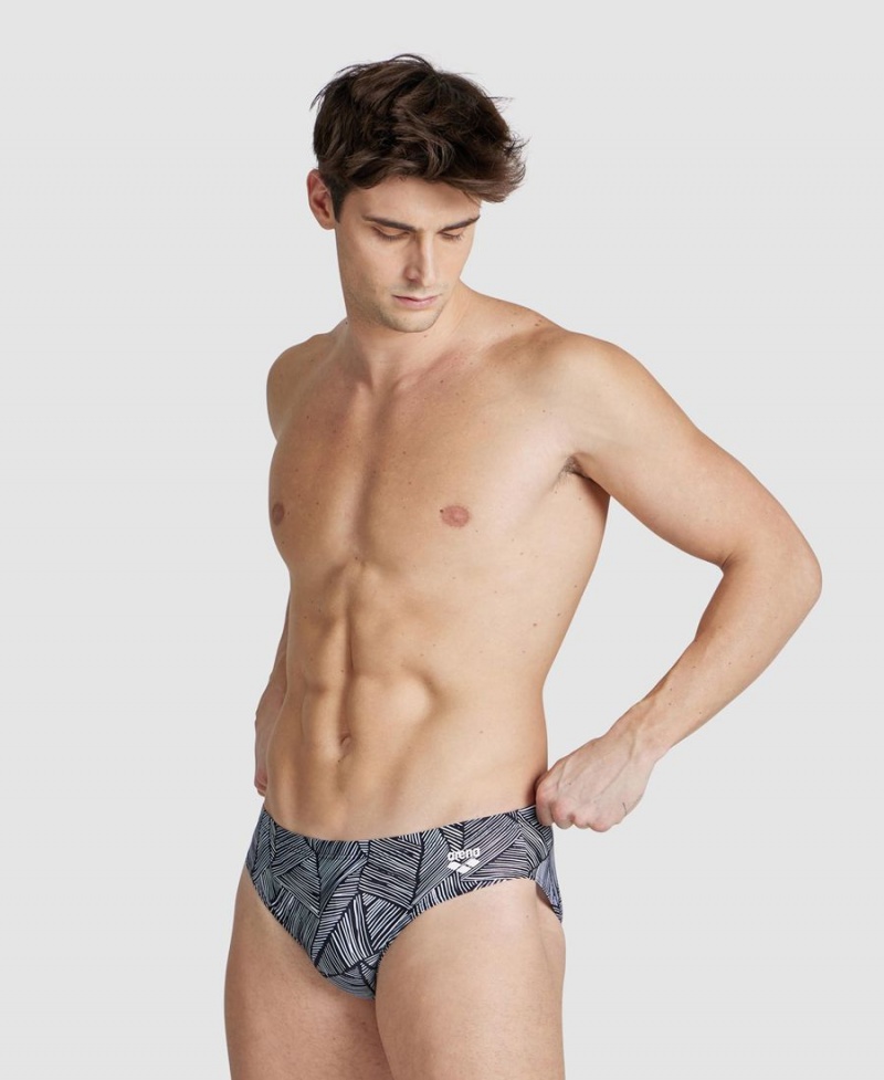 Slip de Bain Arena Overview Blanche Noir Homme | JQU-14284270