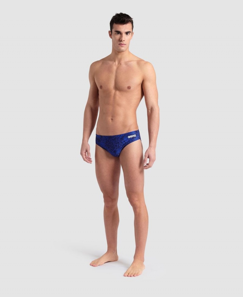 Slip de Bain Arena Hydrange Bouquet Bleu Marine Homme | FXN-71971916