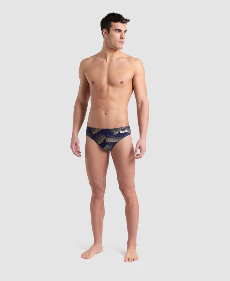 Slip de Bain Arena Halftone Bleu Marine Jaune Homme | ITW-42511469