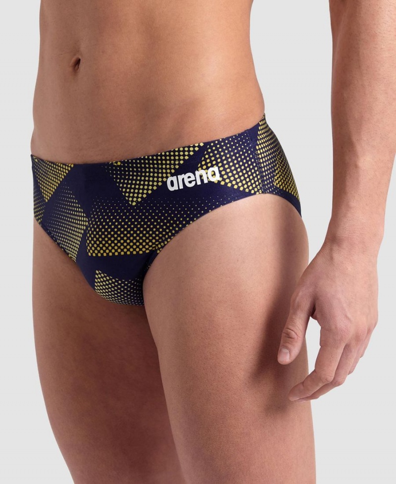 Slip de Bain Arena Halftone Bleu Marine Jaune Homme | ITW-42511469