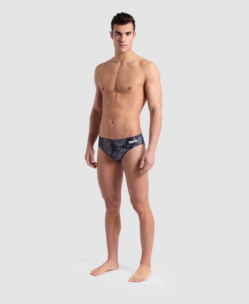 Slip de Bain Arena Hydrange Bouquet Noir Homme | LTF-34532697