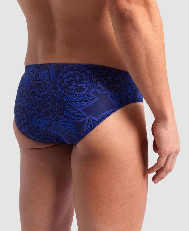 Slip de Bain Arena Hydrange Bouquet Bleu Marine Homme | FXN-71971916