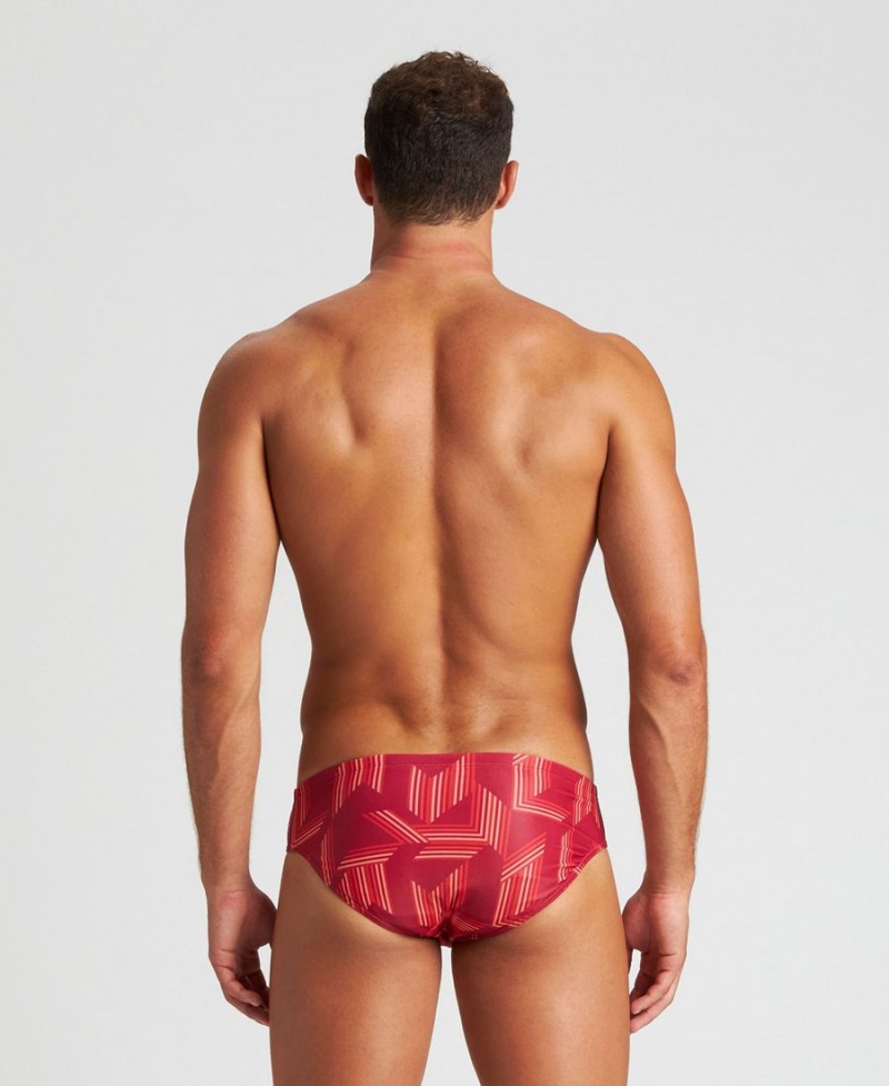 Slip de Bain Arena Puzzled Rouge Multicolore Homme | LGK-16220215