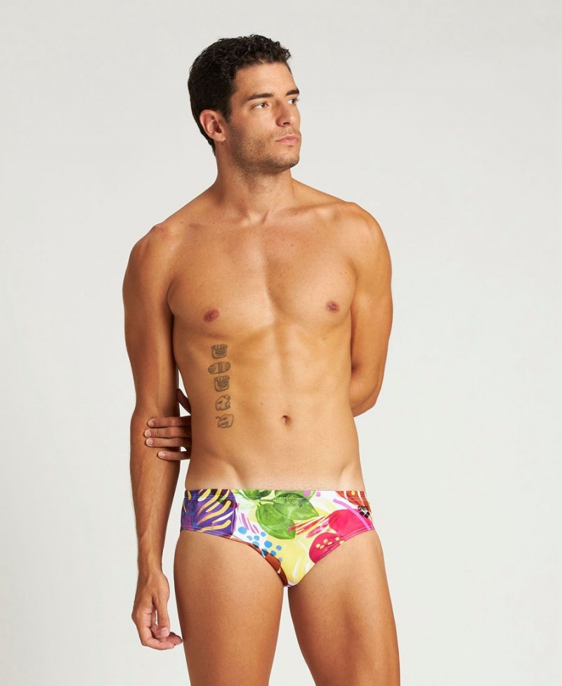 Slip de Bain Arena Tropics Blanche Multicolore Homme | YDF-99966355