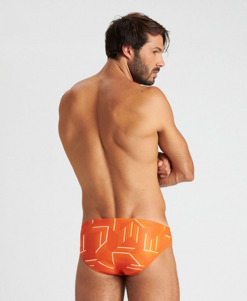 Slip de Bain Arena Puzzled Orange Multicolore Homme | QAN-19967565