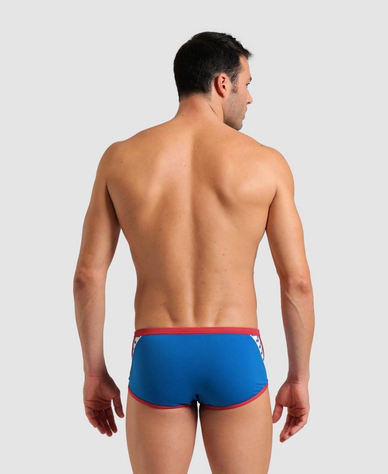 Slip de Bain Arena Icons Solid Low Taille Bleu Rouge Homme | FWK-67681781