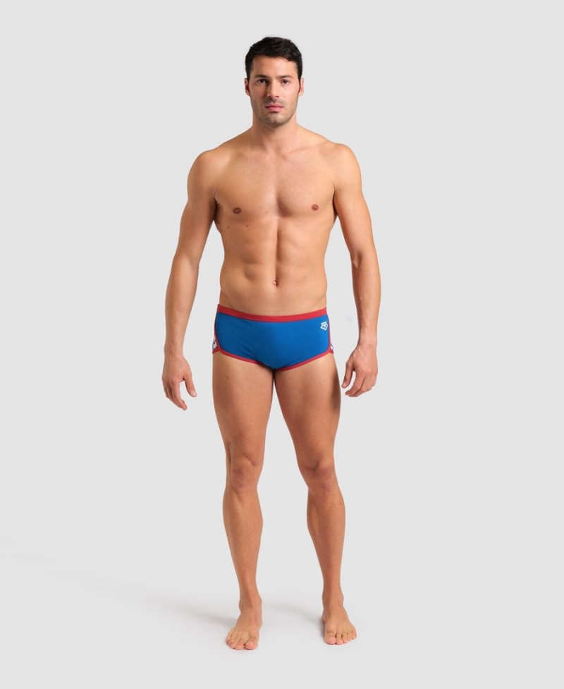 Slip de Bain Arena Icons Solid Low Taille Bleu Rouge Homme | FWK-67681781