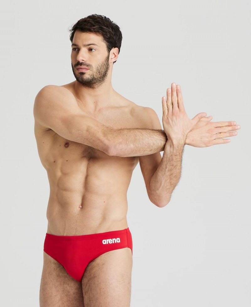 Slip de Bain Arena Team Solid Rouge Blanche Homme | ATF-70623883