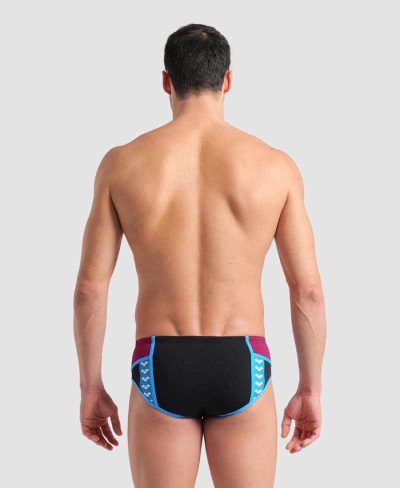 Slip de Bain Arena Icons Panels Noir Bleu Rouge Homme | JUB-06350741