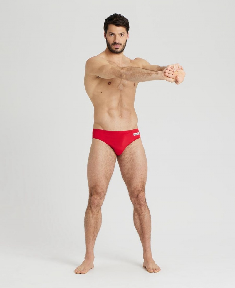 Slip de Bain Arena Team Solid Rouge Blanche Homme | ATF-70623883