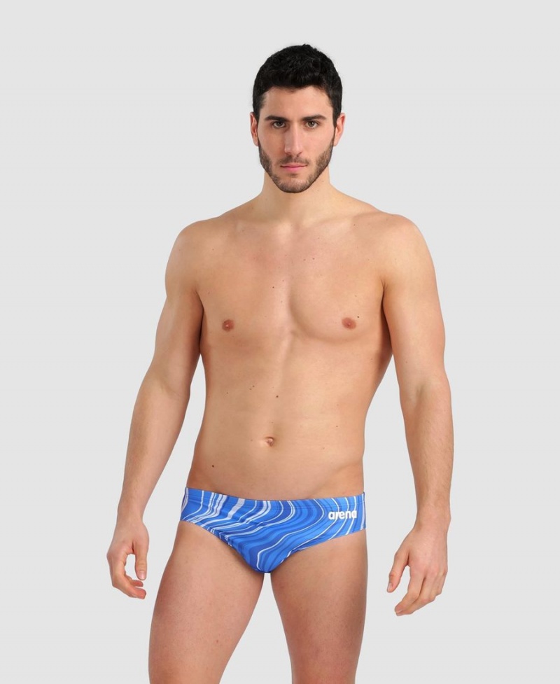 Slip de Bain Arena Marbled Bleu Multicolore Homme | OLA-18127813