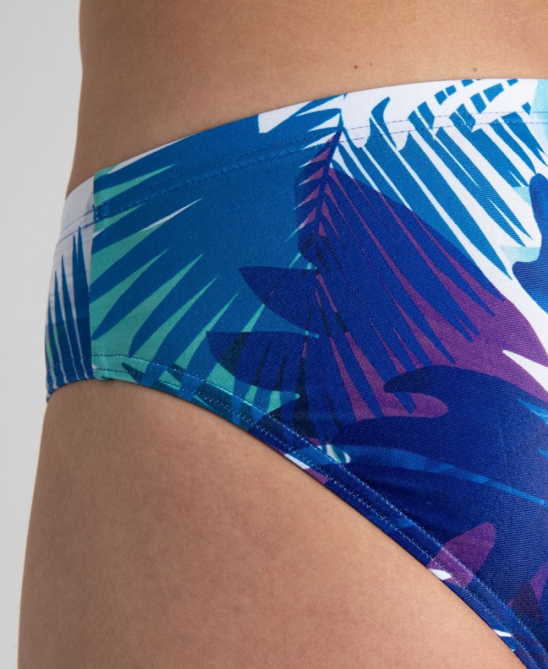 Slip de Bain Arena Palm Print Bleu Marine Multicolore Homme | HIB-50991726