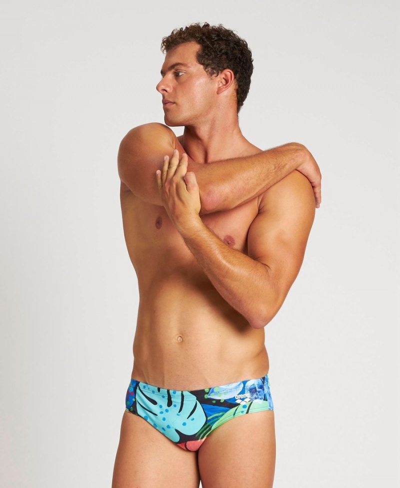 Slip de Bain Arena Tropics Noir Multicolore Homme | UXY-03554463