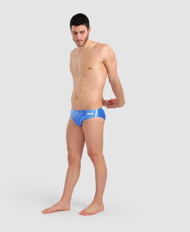 Slip de Bain Arena Marbled Bleu Multicolore Homme | OLA-18127813