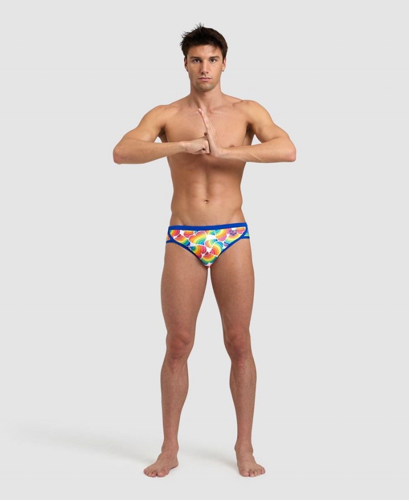 Slip de Bain Arena Pride Bleu Blanche Multicolore Homme | WVH-46162183