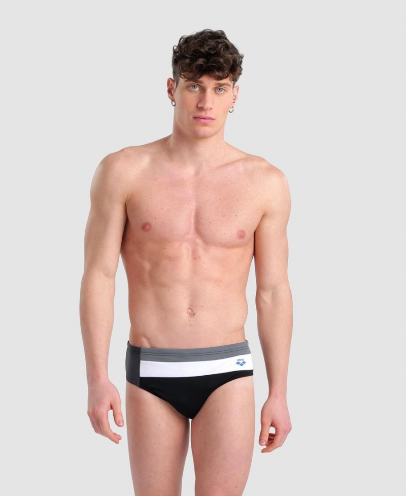 Slip de Bain Arena Icons Panels Noir Grise Blanche Homme | NQL-77398243