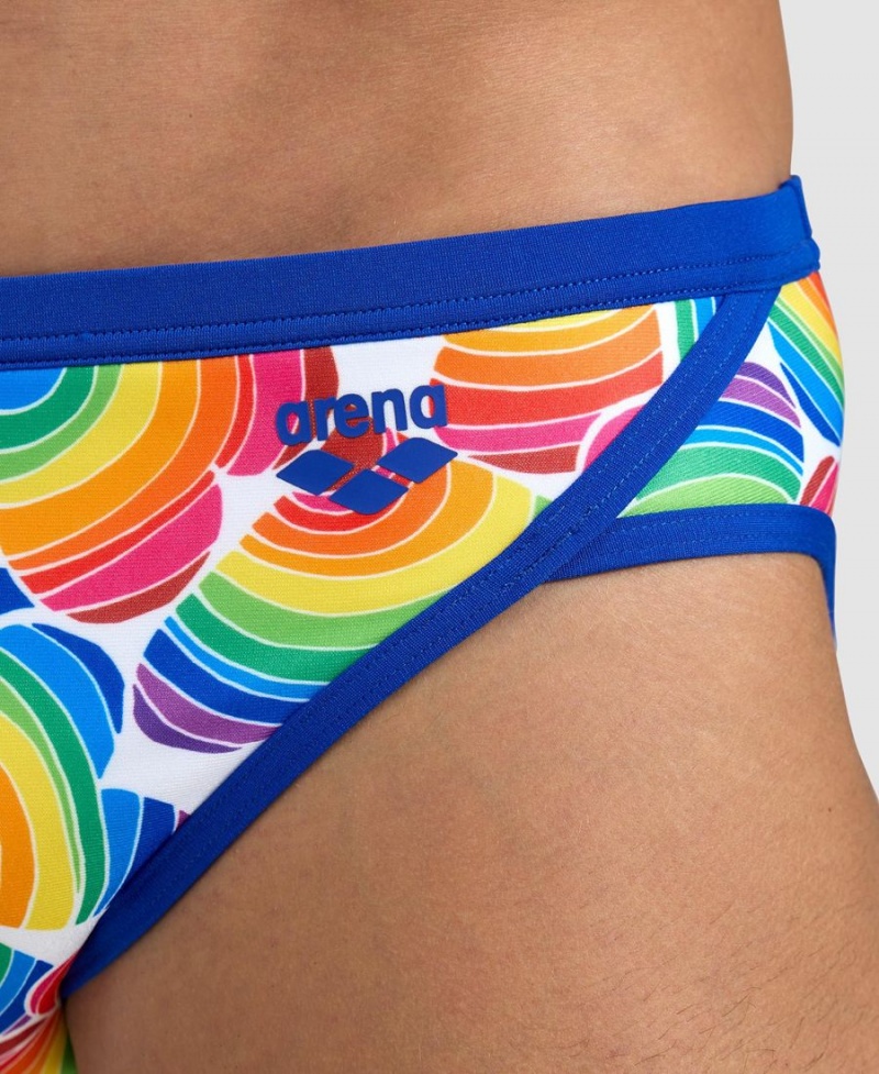 Slip de Bain Arena Pride Bleu Blanche Multicolore Homme | WVH-46162183