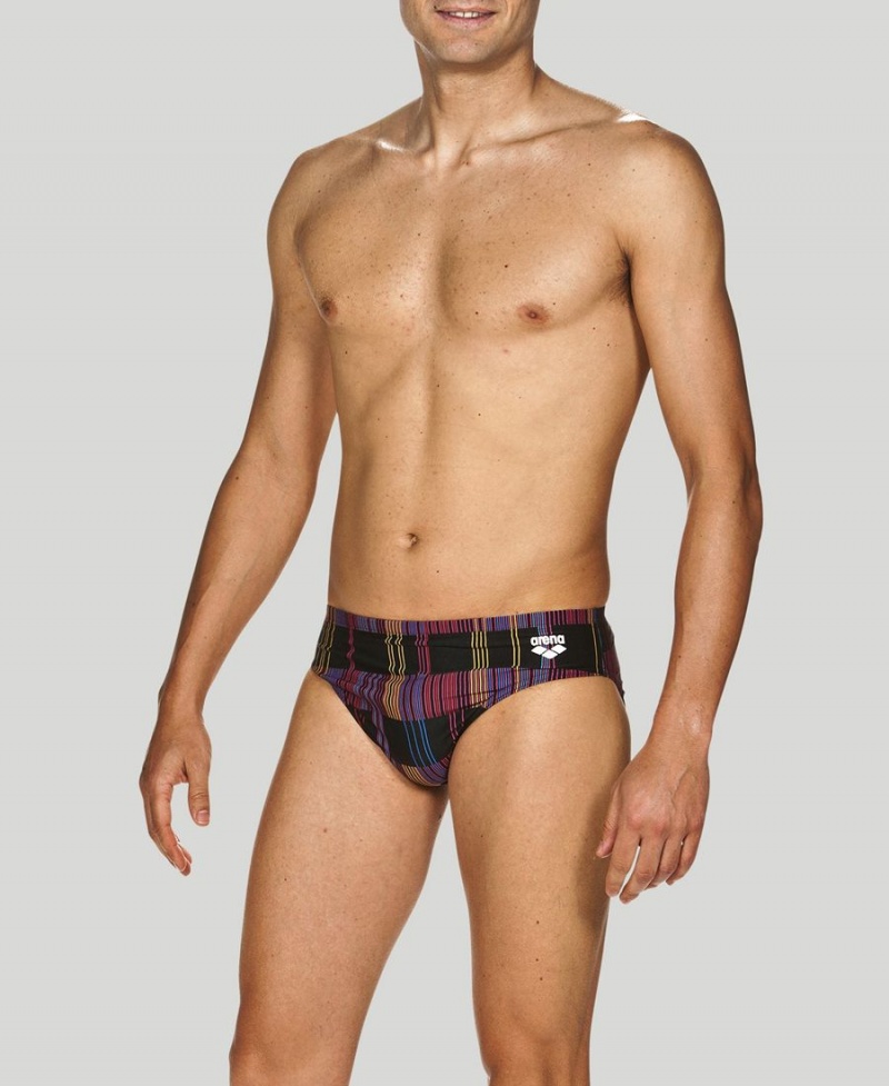 Slip de Bain Arena Mixed Stripes Noir Multicolore Homme | OCJ-62096289