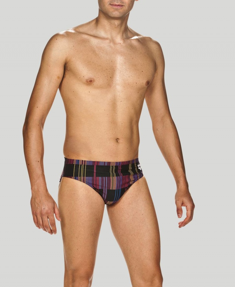 Slip de Bain Arena Mixed Stripes Noir Multicolore Homme | OCJ-62096289