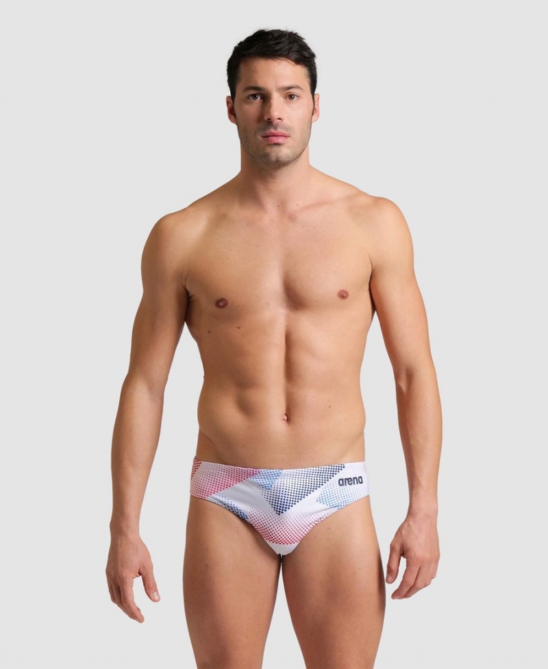 Slip de Bain Arena Halftone Blanche Multicolore Homme | BMY-08682249