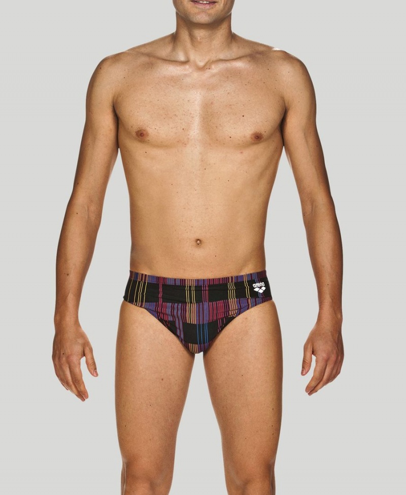 Slip de Bain Arena Mixed Stripes Noir Multicolore Homme | OCJ-62096289