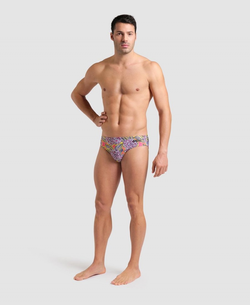 Slip de Bain Arena Hydrange Bouquet Rose Multicolore Homme | KKQ-44635679