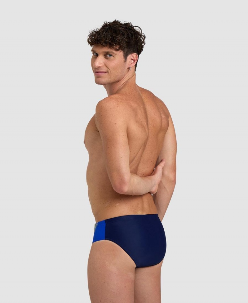 Slip de Bain Arena Threefold Bleu Marine Bleu Blanche Homme | GJM-77619104