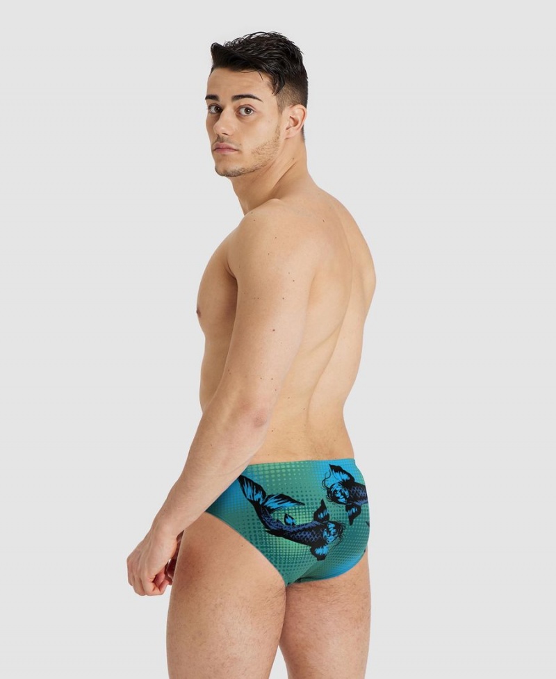 Slip de Bain Arena Drew Kibler Collection Vert Multicolore Homme | JIH-45165322