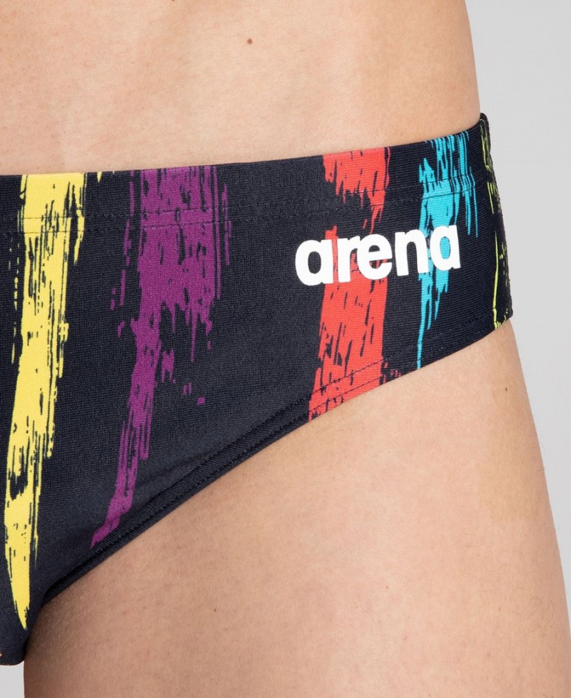 Slip de Bain Arena Team Painted Stripes Noir Multicolore Homme | BVR-29852437