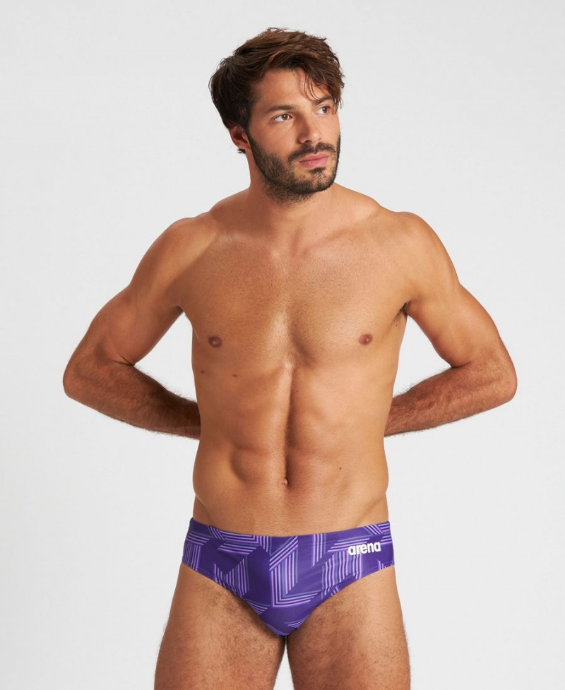 Slip de Bain Arena Puzzled Violette Multicolore Homme | WMC-01187862