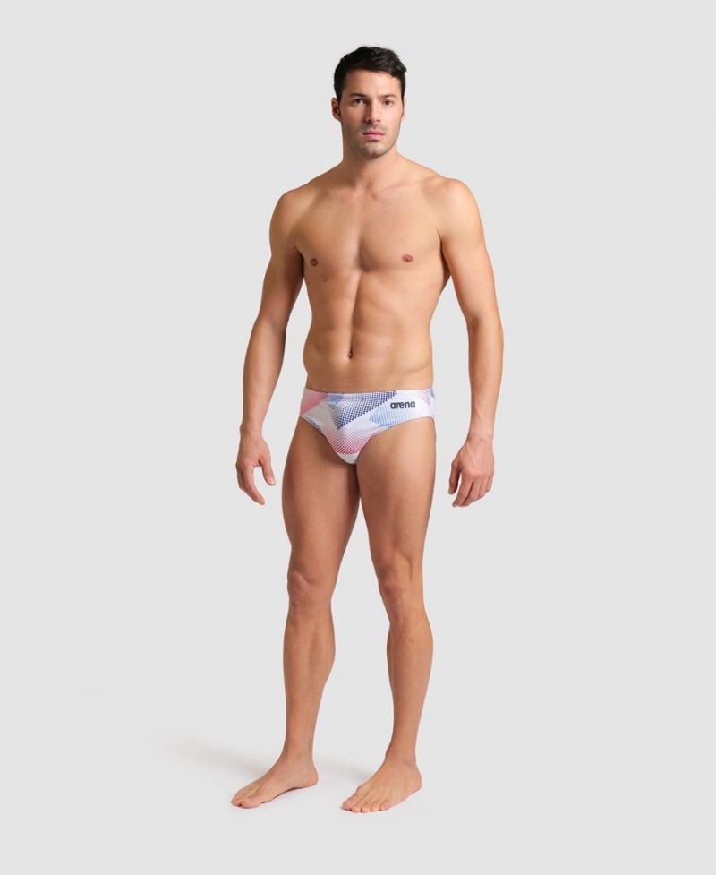 Slip de Bain Arena Halftone Blanche Multicolore Homme | BMY-08682249